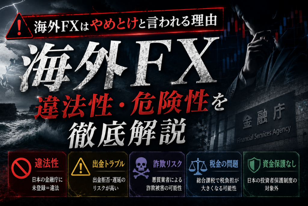 海外FXはやめとけと言われる理由|違法性・危険性を徹底解説